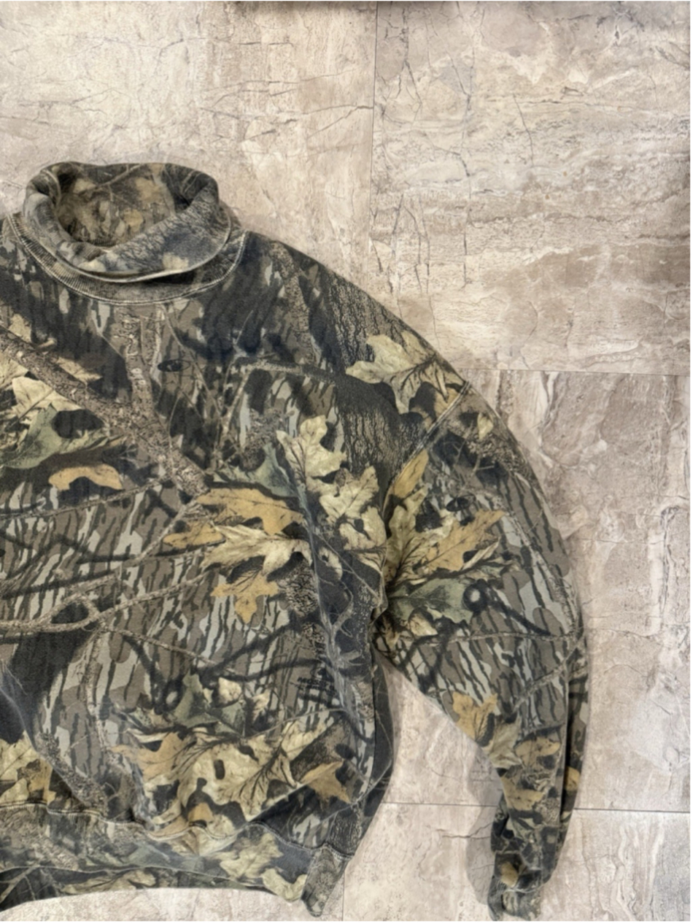 VTH 90s Jerzees Outdoors Camo Mock Neck Sweatshirt RealTree Mens Size 2XL USA